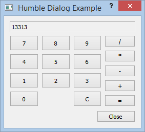 Humble Dialog Box Example - Calculator